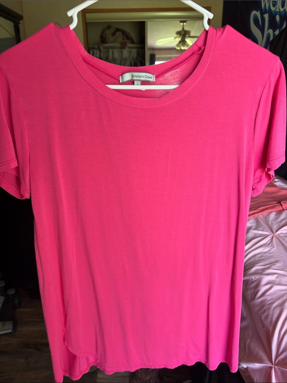 Hot Pink Crewneck Women's Top